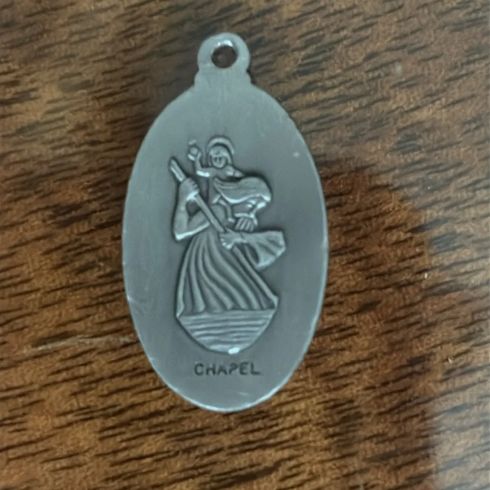 St Christopher Protect Us Tennis Medal Religious Lucky Sport Good Luck Charm VTG